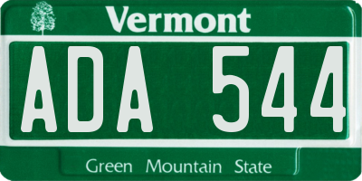 VT license plate ADA544