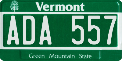VT license plate ADA557