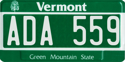 VT license plate ADA559