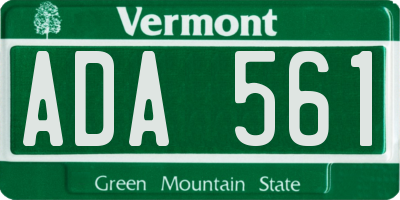 VT license plate ADA561
