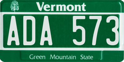 VT license plate ADA573
