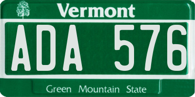 VT license plate ADA576