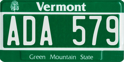 VT license plate ADA579