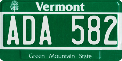 VT license plate ADA582