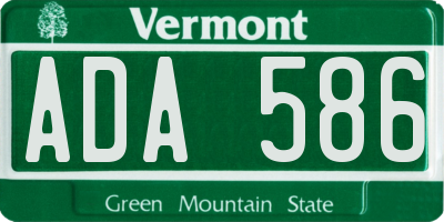 VT license plate ADA586