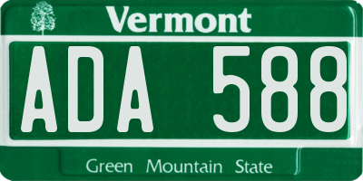 VT license plate ADA588