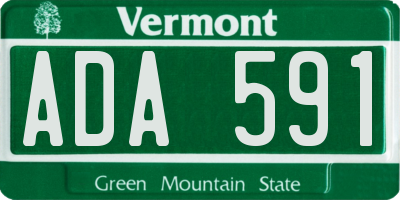 VT license plate ADA591