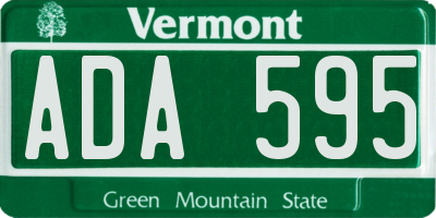 VT license plate ADA595