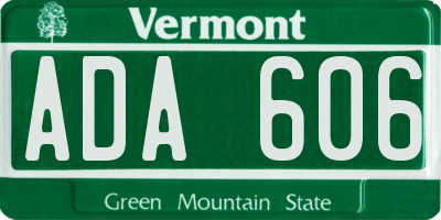 VT license plate ADA606