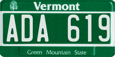 VT license plate ADA619