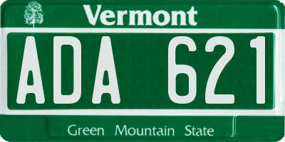 VT license plate ADA621