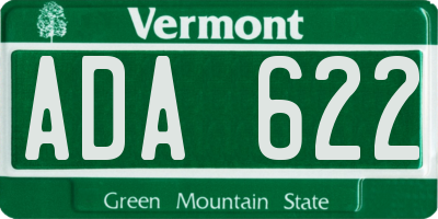VT license plate ADA622