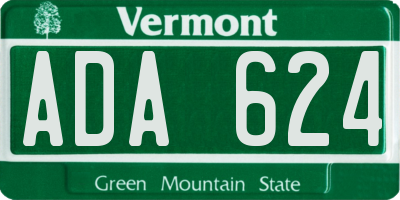VT license plate ADA624