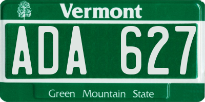 VT license plate ADA627