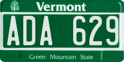 VT license plate ADA629