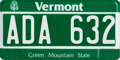 VT license plate ADA632
