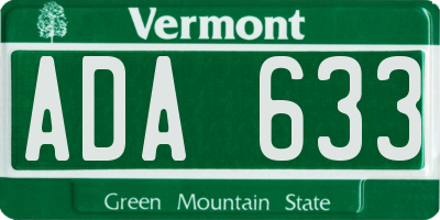 VT license plate ADA633