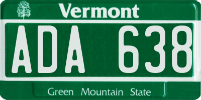 VT license plate ADA638