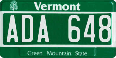 VT license plate ADA648