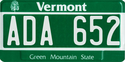 VT license plate ADA652