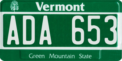 VT license plate ADA653