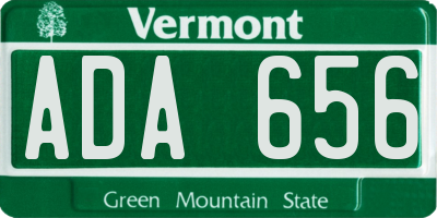 VT license plate ADA656