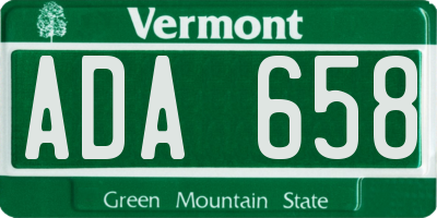 VT license plate ADA658