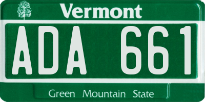 VT license plate ADA661