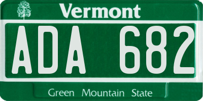 VT license plate ADA682