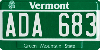 VT license plate ADA683