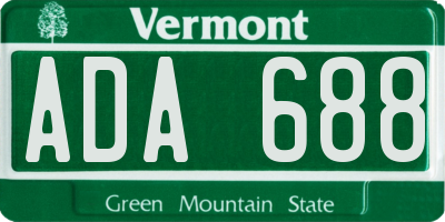 VT license plate ADA688