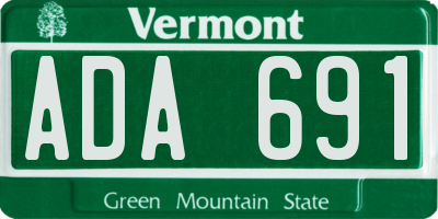 VT license plate ADA691