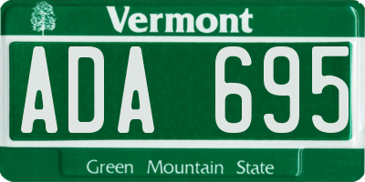 VT license plate ADA695