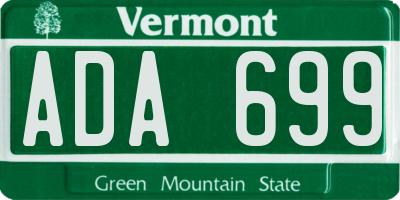 VT license plate ADA699