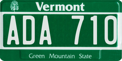 VT license plate ADA710