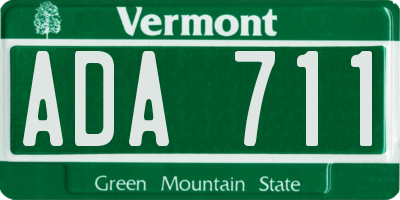 VT license plate ADA711