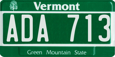 VT license plate ADA713
