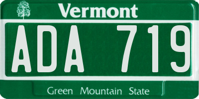 VT license plate ADA719