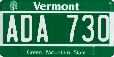VT license plate ADA730