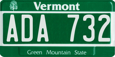 VT license plate ADA732