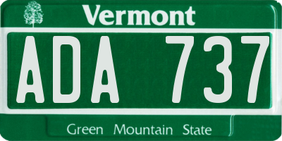 VT license plate ADA737