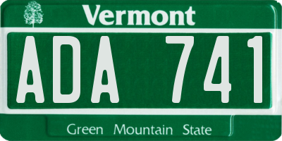 VT license plate ADA741