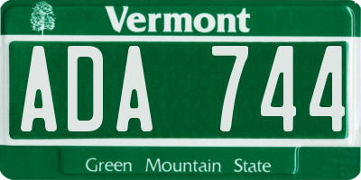 VT license plate ADA744