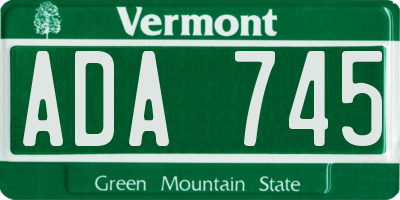 VT license plate ADA745