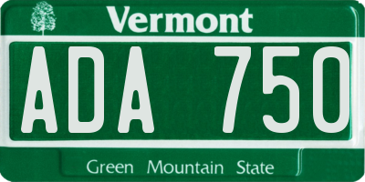 VT license plate ADA750