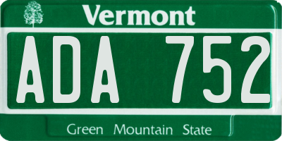 VT license plate ADA752