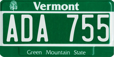 VT license plate ADA755