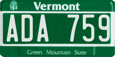 VT license plate ADA759