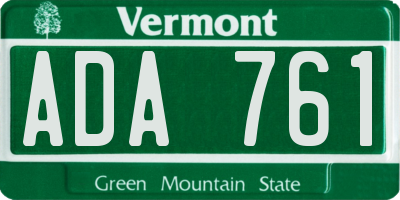 VT license plate ADA761