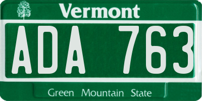 VT license plate ADA763